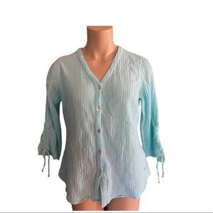Foxcroft crinkled gauze popover PERFECT condition